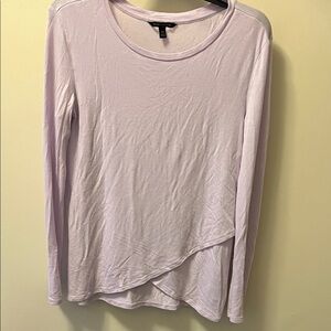 Banana Republic Light Lilac Long-Sleeve Overlap Hem Top